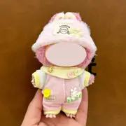 Labubu doll clothes 17cm canvas blind box pendant, first and second generation vinyl plush toy set——colour:LBB-39,height:17cm