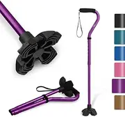 KingGear Adjustable Cane for Men & Women - Lightweight & Sturdy Offset Walking Stick - w/Additional Big Tip - Mobility Aid for Elderly, Seniors & Handicap