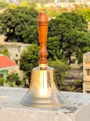 Solid Brass Large Hand bell School Bell Farm Bell Collectable Christmas Gift Bel