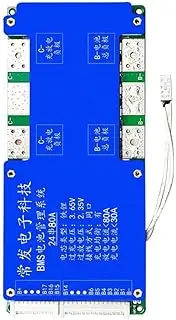 Mellisso 24S 72V 80A LiFePO4 Battery Protection Board Lithium Battery Protection Board Power Protection Board Same Port with Equalization Temperature Control Battery Board (80A)