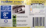STERLING by Kohler Stainless Steel Double Bowl Undermount Sink R11406-NA - NEW