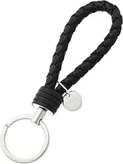 Bottega Veneta 113539 V001D Intrecciato Key Ring Lamb Leather, Black, Free Size