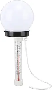 Thermoscope Floating Pool Light, Color Charging Solar Powered Temperature Gauge Floating Light, Thermoscope Floating Ball Lamp Decorative for Spa Bathtub(Warm Light)
