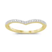 Chevron Ring with 0.15ct of Diamonds in 9kt Yellow Gold