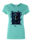 Neon Skull Women's T-Shirt Reaper Death Skeleton Grin Doom Halloween Shirt