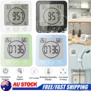 Bathroom Digital Clock Shower Timer Alarm Temperature Meter Humidity Thermometer
