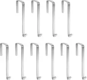 Vantasii 10 Pack Over The Door Metal Hook Hanger to Width: 0.2 inches, Silver