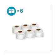 Dymo LW 1-Up File Folder, 0.56" x 3.43", White, 130/Roll, 6 Rolls/Pack
