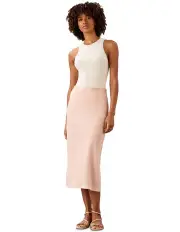 [Calvin Klein] Recycled Cdc Bias Cut Midi Skirt in Pink