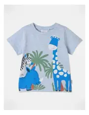 [Sprout] Essential Animal Stack T-Shirt in Blue