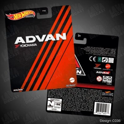 ADVAN YOKOHAMA Porsche Skyline GTR Custom Hot Wheels Card 1:64 Diecast Diorama