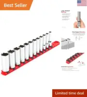 Versatile 12-Piece Metric Socket Set with 6-Point System, Polished Finish