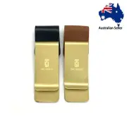 Genuine Leather Brass Money Clip Holder Notebook Journal Pen Pencil Loop Clip