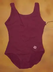 NWT Dance Bloch Burgundy Tank Leotard Embroidered Flower Small Child 6 CL4102E