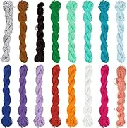 16 PCS 1mm Polyester Beading String Chinese Knotting Cord,Polyester Trim Cords Macrame Thread Braided String, Beading String Cord Blinds Lift Cord, for Friendship Bracelets Necklace Jewelry Making
