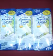 (3) Glade Wisp Scented Oil Refills CLEAN LINEN