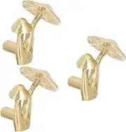 CANIGHT 3pcs Brass Handle Unique Drawer Knobs Door Handle Cabinet Knobs Vintage Mushroom Closet Door Pulls Cabinet Mushroom Pulls Cupboards Dresser Drawers Covering Grip Round Brass Golden