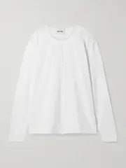 [KHAITE] KHAITE - Kit Paneled Cotton-jersey T-shirt - White - small small White