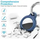 Case Cover Anti-Loss Keychain Protective Apple Airtag Hard Shell - Navy Blue