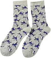 [Generic] Womens Grey Sharks Of The Ocean Novelty Socks One Size UK 4-7 EU 36-40, Grey, 4.5-8 US