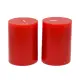 【YU Living 信歐傢居】歐式經典紅色柱蠟二件組 圓柱蠟燭 蠟重340g顆(二件一組/小.紅色/無味)