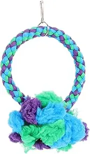 POPETPOP Parrot Swing Cotton Rope Bird Perch for Easy to Install Hanging for Bird Cages Playtime for Parrots and Budgies