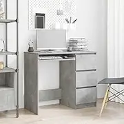 Computer Engineered Wood Desk, Grey, Office Table, 90x45x76 cm, Easy to Clean, Space Saving Standing Desk