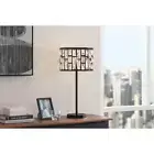 Black Table Lamp with Elegant Crystal Shade 24 in.