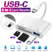 USB C 3 in 1 SD Card Reader Type-C Adapter For Samsung S25 S24 S23 Ultra Z Flip6
