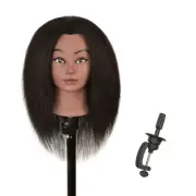 Headdoll Mannequin Head 100% Real Hair for Cosmetology Manikin 14 Inch Doll Head