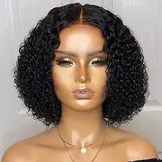 Wigs for Women,Short Black Wigs for Women Shoulder Length,Short Wavy Bob Wig Synthetic Hair Wig (Black)