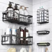 Adhesive Shower Caddy, 5 Pack Rustproof Stainless Steel Bath Organizers With