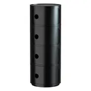 MIUZ 4 Tier Black Replica Componibili Round Storage Cabinet
