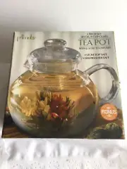 NIB Primula Glass Tea Pot With Loose Tea Infuser 5 Cups 40 Onz 3 Pieces Set