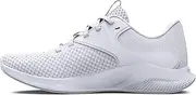 [Under Armour] Women's Charged Aurora 2 Sneaker, (100) White/White/Metallic Warm Silver, 9