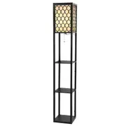 Floor Lamp Storage Shelf LED Lamps Vintage Standing Reading Light Bedroom