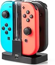 SK Games 4-in-1 Joy-Con Controller Charging Station Docking Station Charger Compatible with Nintendo Switch
