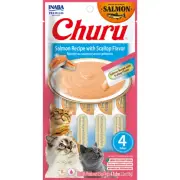 Inaba Churu Puree Lickable Cat Treats Salmon Recipe with Scallop 6 x 56g
