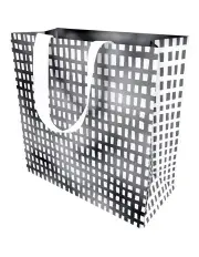 [Simson] Gift Bag Large Painterly Silver Crosshatch Design