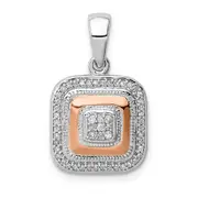 Sterling Silver Rhodium u0026 14K Rose Gold Pendant