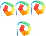 Kisangel 4pcs Gymnastics Ribbon Set Artistic Dancing Ribbons for Exercise Portable Dancer Wand Multi-Color Streamers
