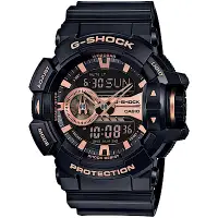 在飛比找Yahoo奇摩購物中心優惠-G-SHOCK街頭搖滾金屬風多層次雙顯運動錶(GA-400G