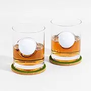 Refined Gifts Golf Ball Whiskey Glasses Set of 2