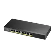 Zyxel GS1915-8EP 8-port GbE Smart Managed PoE Switch Black Power Cord