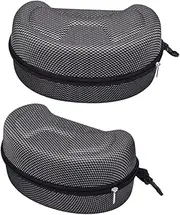 LIGHTAOTAO 2pcs Large Elevated Protective Case for Snow Ski Goggles and Shockproof Eyewear Storage Soft Lining for Scratch Prevention for Motorcycle and Ski Goggles