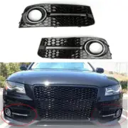 Chrome Honey Comb Fog Light Cover Grille Grills For Audi A4 B8 2009-2012 2011 (for: Audi)