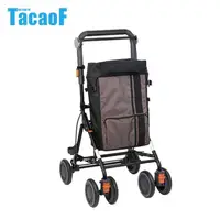 在飛比找momo購物網優惠-【TacaoF幸和】時尚購物助步車-棕色