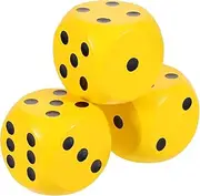 ERINGOGO 3Pcs Wooden Dice for Games Natural Six Sided Wood Dice Plaything for Parties Festivals Family Gatherings and Entertainment Activities