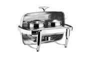 SOGA 6.5L Stainless Steel Double Soup Tureen Bowl Station Roll Top Buffet Chafing Dish Catering Chafer Food Warmer Server