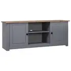 Tv Cabinet Grey 120X40x50 Cm Solid Pine Wood Panama Range Wood TV Stands & Enter